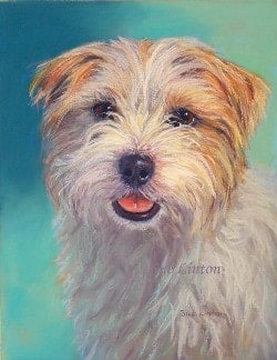 A Pastel portrait of a dog