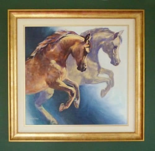 A Stunning framed Oil portrait painting of an Arab horse Aphrodites
