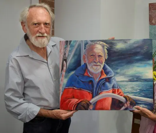 Brian with his 40 x 50cms gallery wrap portrait