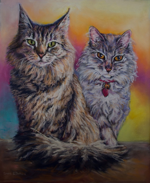 Petunia and Marilyn Mouser final (1 of 1) A portrait with one current pet and another who had passed placed together